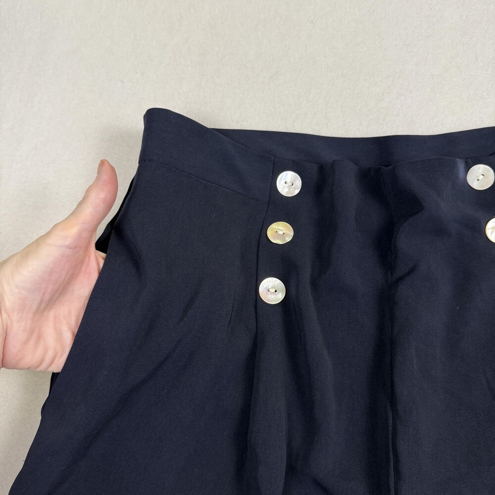 Vintage Y2K JG HOOK Sailor Pants High Rise Nautical Wide Leg Navy Womens 14 - Picture 3 of 16